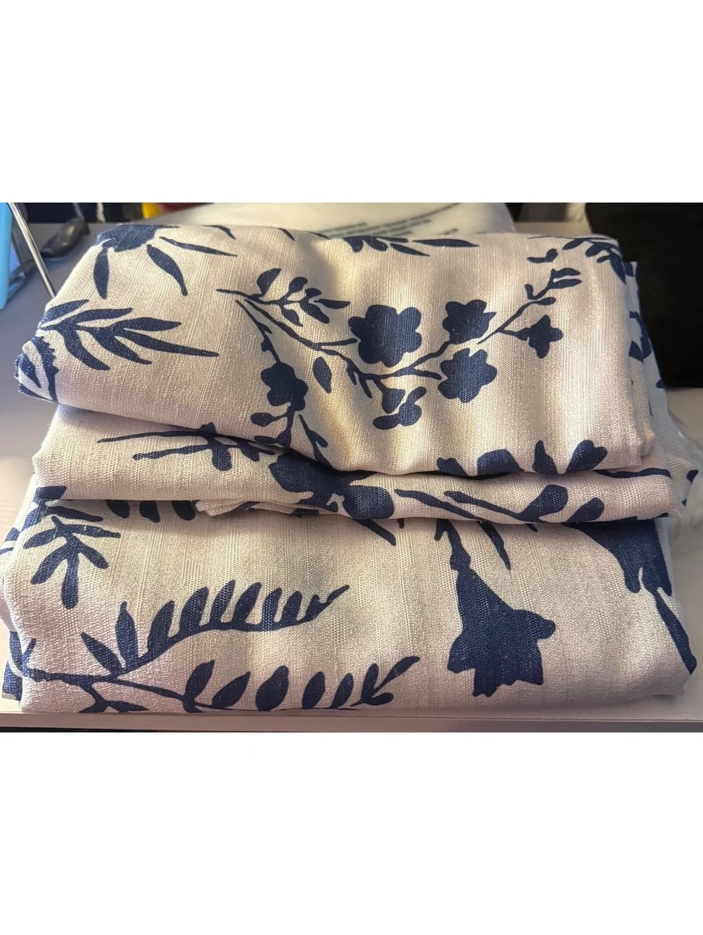Exclusive Home Blue/White Floral Patterned Curtain Panels Set of 2 - Grannycore